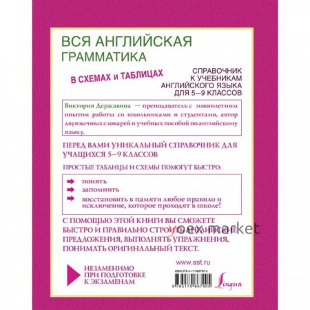 Вся английская грамматика в схемах и таблицах: справочник для 5-9 классов. Державина В. А.