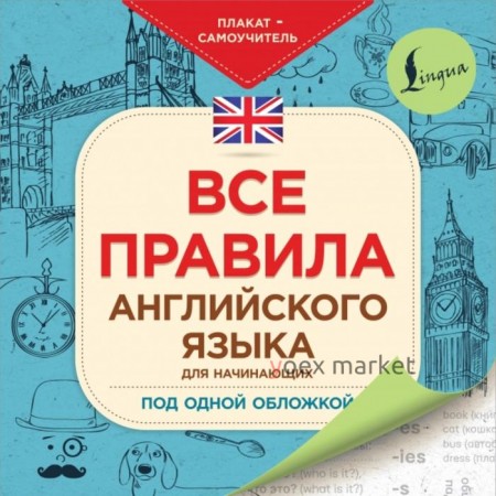 Все правила английского языка для начинающих под одной обложкой. Плакат-самоучитель