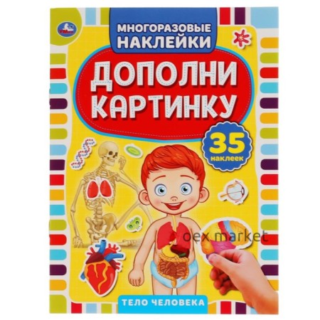 35 многоразовых наклеек «Тело человека. Дополни картинку»