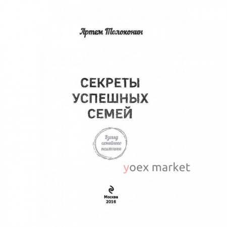 Секреты успешных семей. Взгляд семейного психолога. Толоконин А. О.