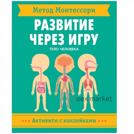 Метод Монтессори. Развитие через игру. Тело человека. Активити с наклейками