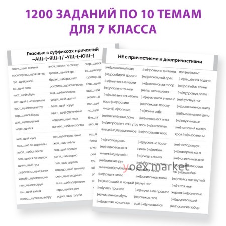 Обучающая книга «Тренажёр по русскому языку 7 класс», 102 листа