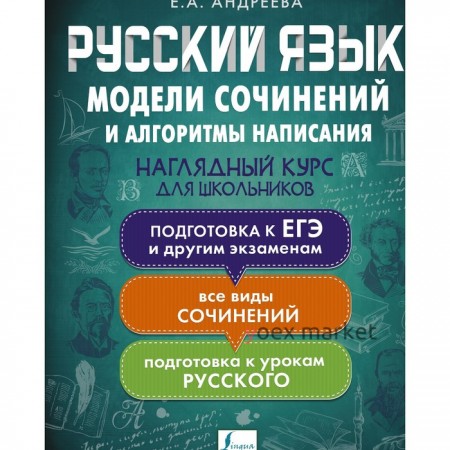 Русский язык. Модели сочинений и алгоритмы написания для школьников. Андреева Е.А.